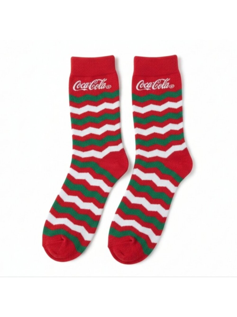 Coca Cola Festive Socks Red Green Unisex Adult One Size Custom Merch NWOT